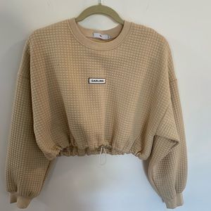 ADIKA NWOT cropped adjustable crew neck sweatshirt